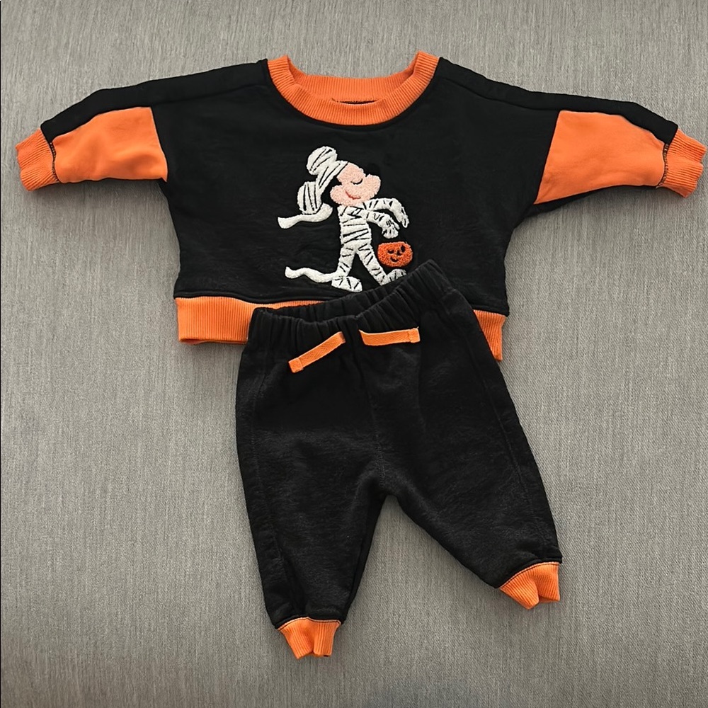 Black and Orange Halloween Baby Outfit